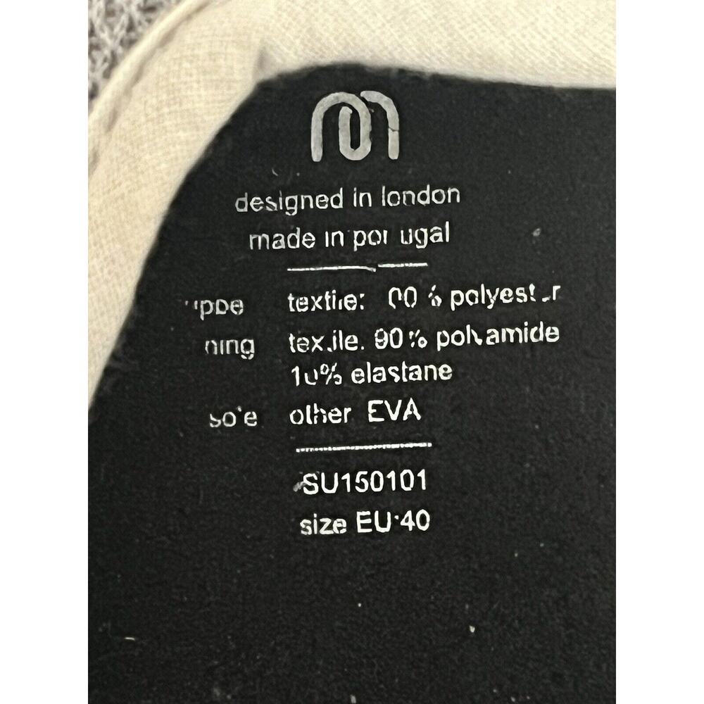 Mahabis Summer Slippers •40/ W 9• M 7• Light gray Mesh Teal Rubber Sole - Picture 7 of 8